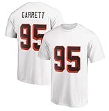 Myles Garrett #95 Cleveland Football T-Shirt Cotton Jersey (US, Alpha, Large, White)