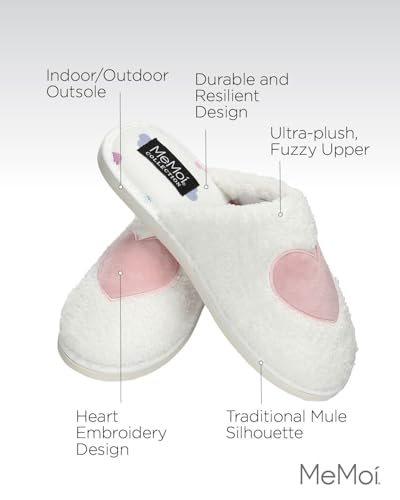 MeMoi Women's Multi Hearts Terry Slide Slippers3