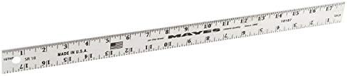 Mayes 10187 18 Inch Aluminum Ruler, Lightweight Straight Edge Ruler for Construction, Architecture, Drawing, and Engineering, Accurate and Straight Edge Measuring