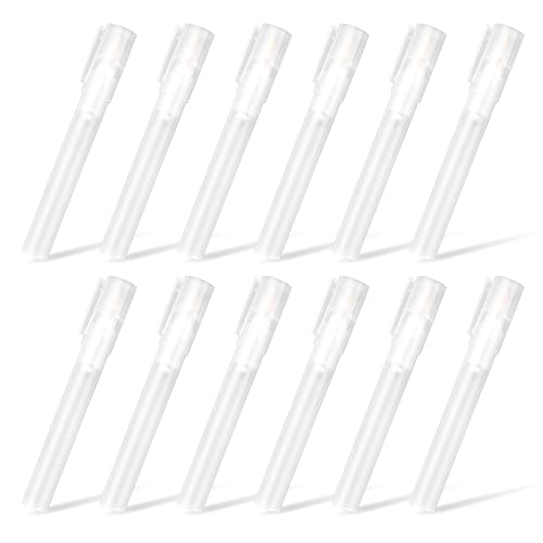 Qerwsdty Paquete de 12 Rotuladores de Pintura en Rellenables VacíOs de 6/3Mm, Rotuladores de Pintura con Cabeza Inclinada Redonda para Kit de Pintura ArtíStica