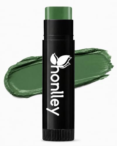 Honlley Halloween Dark Green Eye Black Football for Sport Baseball Football, Wicked Witch Green Face Body Paint Stick, Cream Facepaint Cosplay Hulk Gamora Camo Hunting Monster Painting Makeup