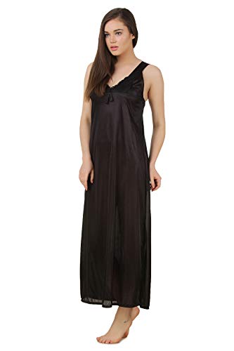 Image of Fasense Women's Satin Maxi Casual Regular Nightgown
