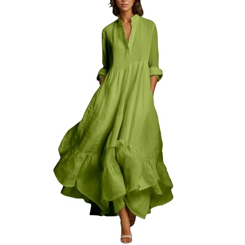 Robe longue élégante à volants pour femme style estival décontracté