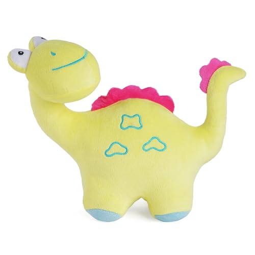 Image of Fuzzbuzz Huggable Cuddly Bary Dino Plush Soft Toy for Kids, Cute Yellow Dinosaur Stuffed Animal, Soft and Huggable, Safe for Boys and Girls, 26 cm, Perfect Birthday or Playtime Gift