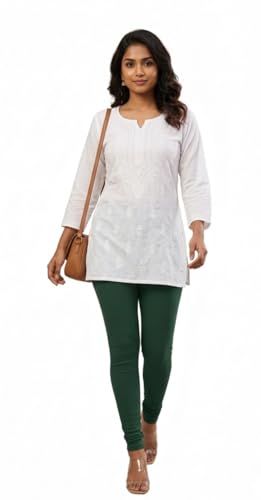 Image of Thrifty Thread Women's Cotton Full Length Leggings | Soft & Comfortable Leggings | High Waist | Regular Fit