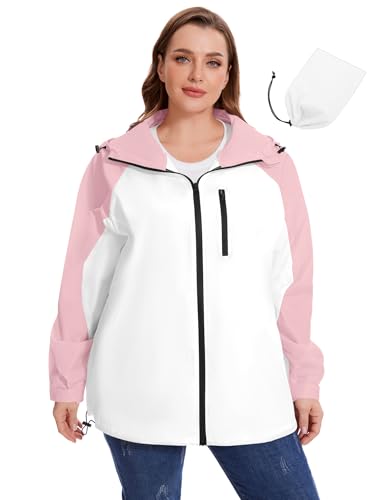 Avoogue Plus Size Raincoat for Women Rain Jacket Womens Waterproof with Hood Lightweight Windbreaker2