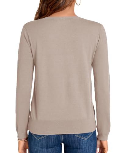 Image of MINTLIMIT Lightweight Sweaters for Women 2024 Casual Fall Long Sleeve Shirts Blouse Knit V Neck Pullover Sweater Tops