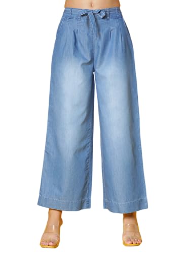 Image of NOVIO Cotton Blend Women Mid Rise Fashion Palazzo for Women