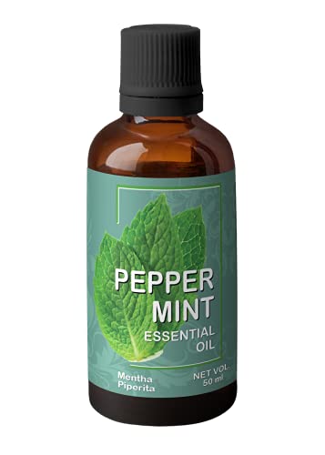 Image of Heilen Biopharm Food Grade Edible Peppermint Essential Oil - 50 mL Bottle Pack of 1, For Skin & Hair Care, Insect Repellent, Aromatheraphy (Mentha Piperita)