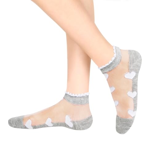 Image of Benefeet Sox Sheer Socks for Women Girls Mesh Ankle Socks Transparent Mesh Lace Sock Cute Thin Nylon See Through Sock