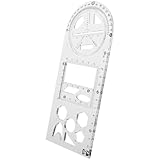 HIAKDOFT 多機能幾何学描画テンプレート定規 建築設計用アーティストツール 学校向け製図測定器 多用途スケール