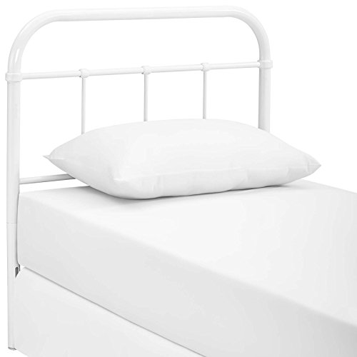 Image of Modway Serena Rustic Farmhouse Style Steel Metal Twin Headboard Size in White,