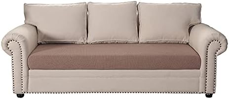 Bestenrose Sofa Cushion Cover Stretch Sofa Seat Cushion Cover 1piece Checks Jacquard Spandex Polyester Fabric Stretchy Seat Covers Protector for Furniture Protection Decoration (3 Seater, Red Wine)