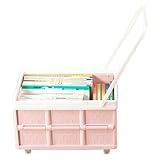 Carro utilitario con Ruedas Carro de Mano Plegable con Tapa Compras Plegable Caja de Mano de Gran Capacidad de 30 litros 4 Ruedas