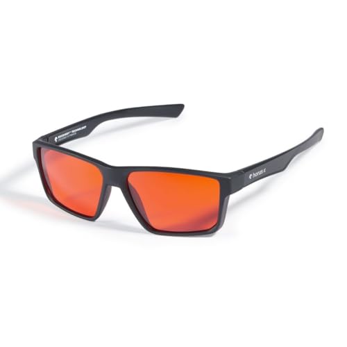 Horus X • Gafas con filtro de luz azul para hombre y mujer | Gafas gaming para pantalla contra fatiga ocular y migraña | Lentes rojas