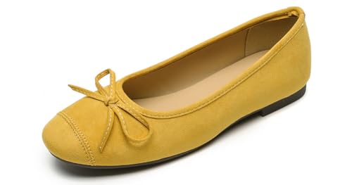 Niction Women's Mary Jane Shoes Round Toe Flats with Bowknot Slip On Comfortable Shoes Women Ballet Flats for Wedding Work Office Business