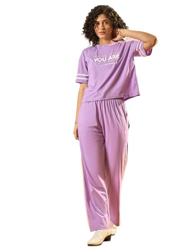 Image of Modeve Women's Cotton Blend Striped Co-Ords Set - Summer Style