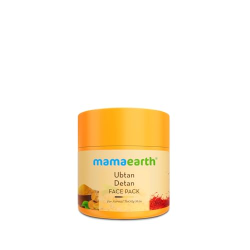 Mamaearth Ubtan Detan Face Pack with Turmeric & Saffron for Norma...
