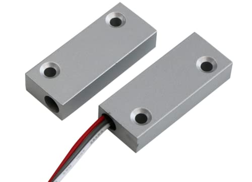 Alarme de porte en métal avec contact magnétique - Détecteur filaire - Kit de sécurité pour la maison et le garage