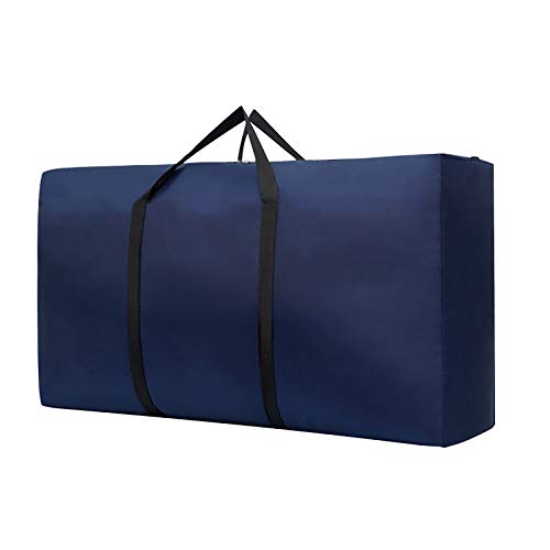 HUHUI Aufbewahrungstasche Trage-Tasche Handliche Reißverschluss-Box für Bettdecken und Kissen Bettzeug oder Matratzenauflagen 52cm x 36cm x 16cm (Blau) Cover