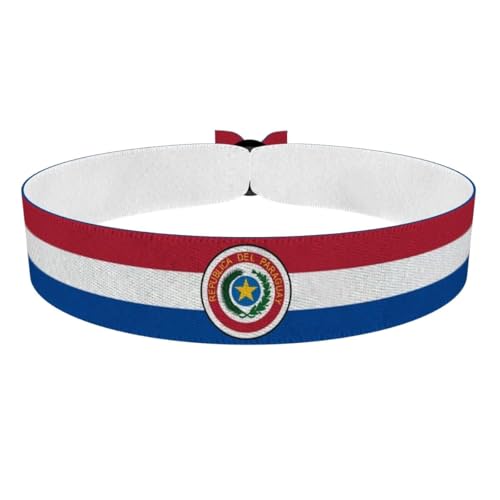 Bracelet Paraguay - Accessoire en satin imperméable unisexe - Article sportif pour les fans de football - Idées cadeaux tendance - Bijou de supporter coloré