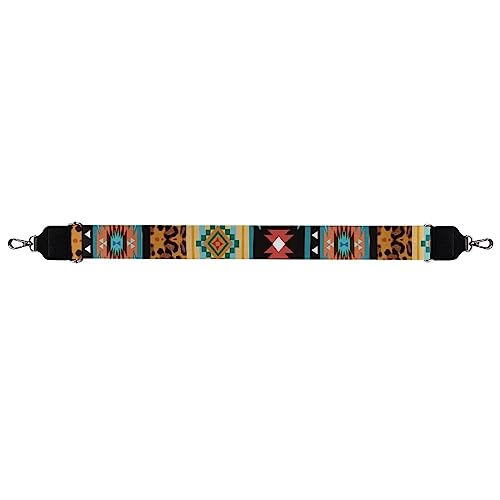 Image of Wide Bag Straps Replacement Crossbody Geometric Aztec Guitar Straps for Handbags /Purses /Messenger /Duffel Bags Backpack Straps Replacement Adjustable Length from 30 inch to 50.3 inch
