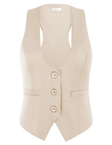 Image of GRACE KARIN Women's Suit Vest Top, Dressy Casual Sleeveless Button Waistcoat, Fromal Steampunk Blazer for Work Office
