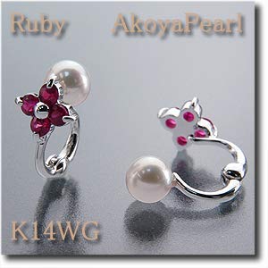 ダイヤモンドWATANABE『イヤリングピアリングルビー＆アコヤ（本真珠）』