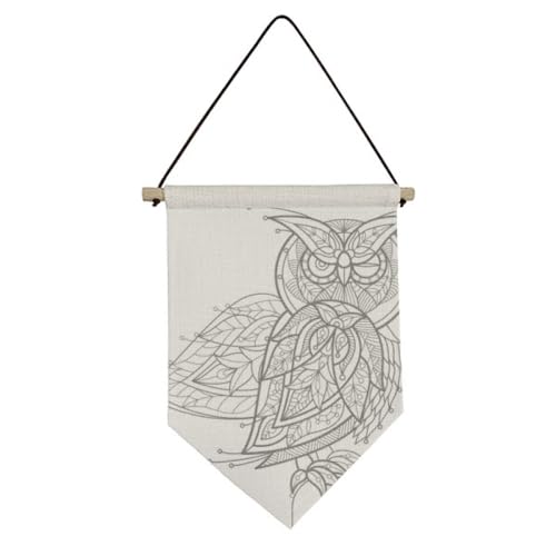 Drapeau en toile noire motif oiseaux pour une déco murale suspendue élégante