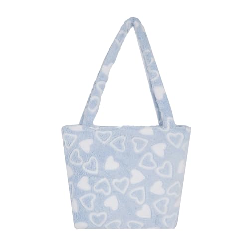 Bolso corazón peludo tote para mujer miniatura 1