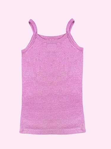 Image of KiddoPanti Girls 100% Cotton Rib Solid Camisole Tank Top Pack of 3