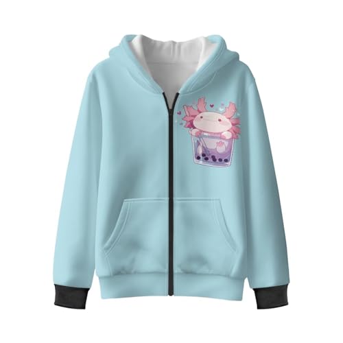 Kids Boys Hoodie Casual Pullover Long Sleeve Zipper Jacket with Pockets Fall Winter Thick Coat for 6-16 Teens