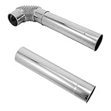 Healvian Schornsteinverlängerung Edelstahl 3 Stück mit 2 Geraden Rohren und 90° Winkel Ø 60mm für Kaminofen und Zeltofen Zubehör zur Heizraumverbesserung