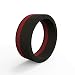 QALO Men's Silicone Pinstripe Ring, Thin Red Line - Honoring Firefighters and First Responders, Size 10