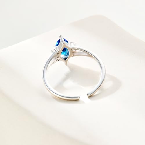 Cicy Bell Womens Platinum Plated Moonstone Cubic Zirconia Delicate Eternity Cut Teardrop Texture Rings for Gifts3