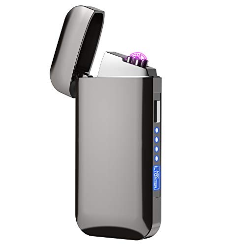 Dual Arc Electric Lighter USB Rechargeable with Battery Indicator, ANOY Flameless Windproof Plasma