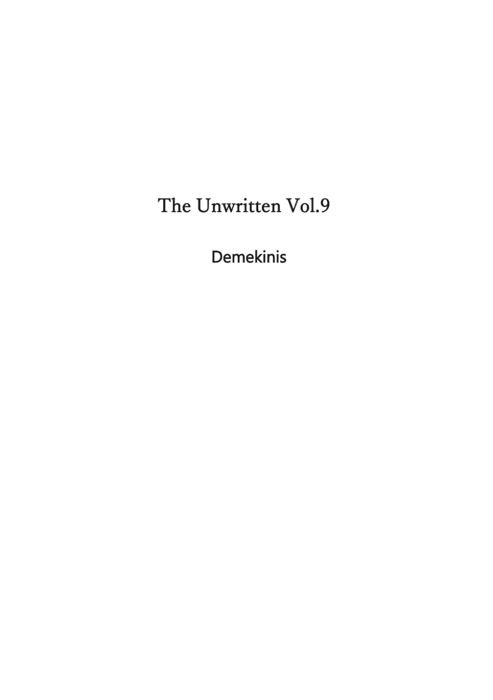 The Unwritten Vol.9: Demekinis