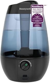 Honeywell HUL535BC Ultrasonic Cool Mist Humidifier, Black, with Variable Output Control, Auto Shut-off