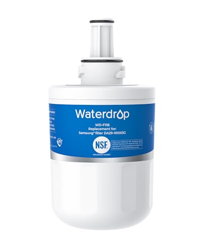 Image of Waterdrop DA29-00003G Refrigerator Water Filter, Replacement for Samsung®, DA29-00003B, DA29-00003A, Aqua-Pure Plus, HAFCU1, RFG237AARS, FMS-1, RS22HDHPNSR, RSG257AARS, WSS-1 (Package May Vary)