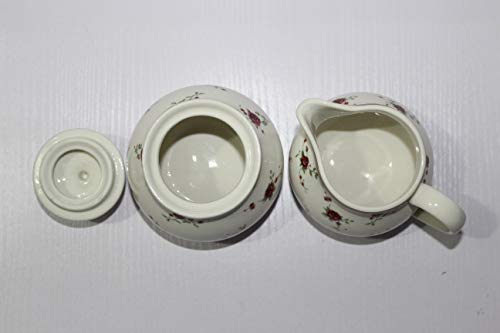 Lonovel Cream & Sugar Sets With Lids Porcelain Vintage Floral Sugar Bowl And Creamer Set In Beige Ceramic Sugar And Creamer Sets For Home And Kitchen Dining Serving,Rose #TOP5