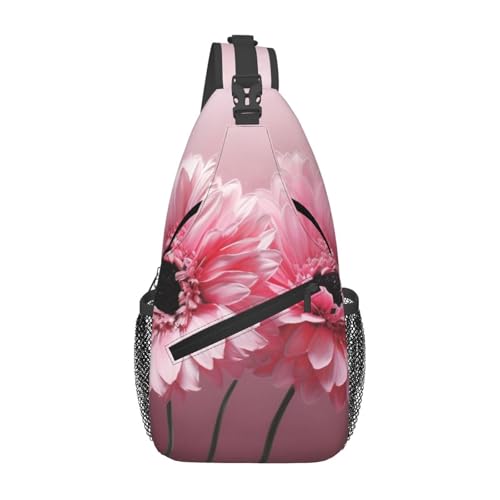 Mochila cruzada floral rosa para hombre y mujer miniatura 1