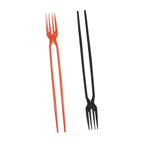 2Pcs Disposable Plastic Tableware Chopstick Fork Utensils for Convenient Dining for Parties Gatherings and Events Portable and Easy to Use