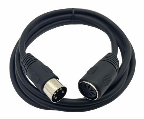 5-Pin DIN MIDI Extension Cable 5-Pin DIN MIDI Male to Female Adapter Extension Cable for MIDI Keyboard Keyboard Synth MIDI Guitar and Other Music Gear(1.5M/5Ft)