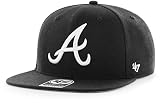 '47 Atlanta Braves Mens Womens No Shot Captain Adjustable Snapback Black/White Hat