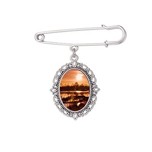 Broche sciences de la forêt rouge sombre pour sublimer votre châle