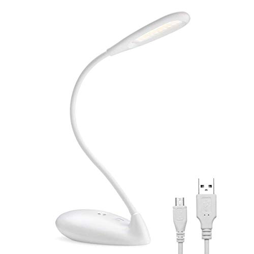 LE, lampada da lettura a LED portatile, lampada da tavolo a forma di cigno, ricaricabile tramite USB, dimmerabile, luce notturna regolabile