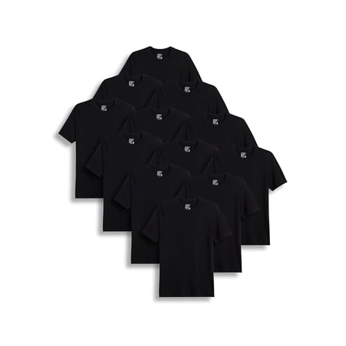 Jockey Men's Undershirt Big & Tall Classic Crew Neck Undershirt - 12 Pack, Black, 2XL
