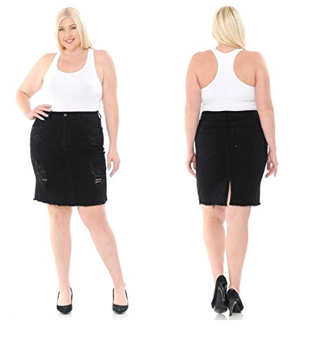 Jack David/Voir Twill Womens Plus Size Button Front Skirt Stretch Denim Jeans 1X 2X 3X2