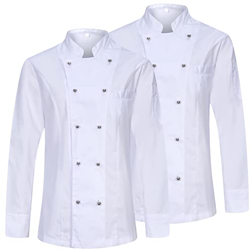 MISEMIYA Donna Pacchetto 2 unità-Giacca da Chef KZ-2-848, Bianco, XXXL (Pacco da 2)