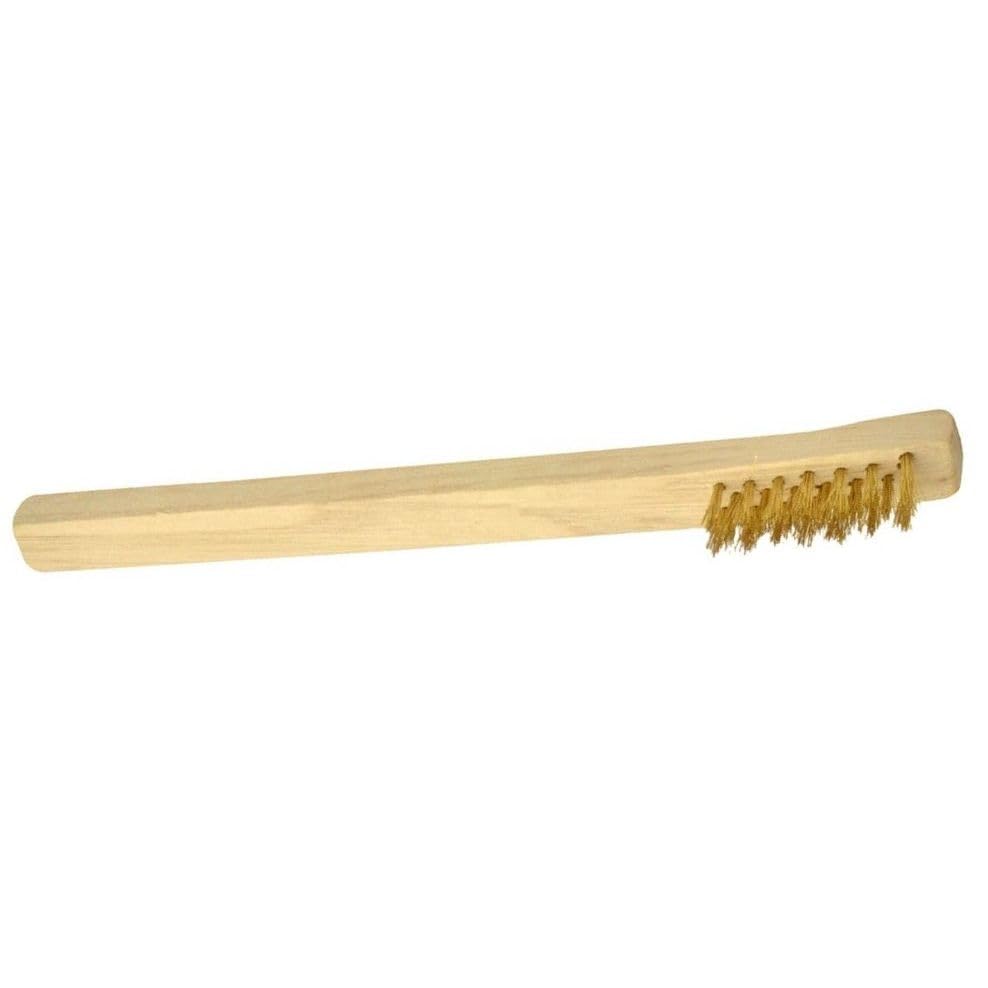 12 Pack Enkay 1660-C Brass Mini Wire Brush with Harwood Handle